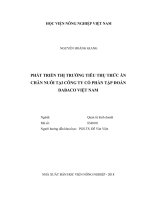 Phát triển thị trường tiêu thụ thức ăn chăn nuôi tại công ty cổ phần tập đoàn dabaco việt nam   