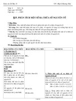 Giáo án Số học 6 - Tiết 26, Bài 15: Phân tích một số ra thừa số nguyên tố - Năm học 2009-2010 - Mạch Hương Mai