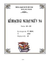 Kế hoạch giảng dạy Ngữ văn 6 - Năm học 2011-2012 - Vũ Phong