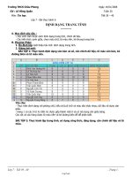 Giáo án Tin học 7 tiết 39, 40: Bài thực hành 6 định dạng trang tính