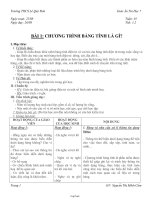 Giáo án Tin học 7 Bài 1: Chương trình bảng tính là gì?