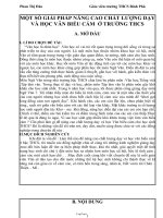 Đề tài Một số giải pháp nâng cao chất lượng dạy và học văn biểu cảm ở trường THCS