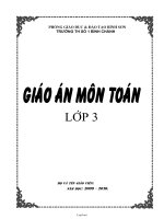 Bìa: Giáo án môn Toán lớp 3