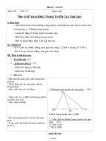 Bài giảng môn học Hình học lớp 7 - Tuần 29 - Tiết 53: Tính chất ba đường trung tuyến của tam giác