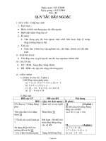 Giáo án Số học lớp 6 - Tiết 51: Quy tắc dấu ngoặc