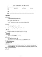 Giáo án lớp 6 môn học Vật lý - Tiết 32: Truyền tin qua xináp