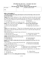 Đề kiểm tra học kì 2 – năm học 2011-2012 môn kiểm tra: Ngữ văn lớp 7 thời gian làm bài : 90 phút ( không kể thời gian phát đề )