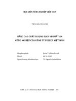 Nâng cao chất lượng dịch vụ suất ăn công nghiệp của công ty foseca việt nam   