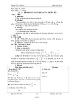 Giáo án môn học Số học lớp 6 - Tiết 71: Tính chất cơ bản của phân số