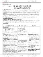 Giáo án môn học Số học lớp 6 - Tuần 9 - Tiết 25: Số nguyên tố. Hợp số bảng số nguyên tố