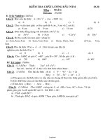 Kiểm tra chất lượng đầu năm môn: Toán 8