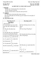 Giáo án Đại số 8 - Trường THCS Sơn Tiến - Tiết 30: Phép trừ các phân thức đại số