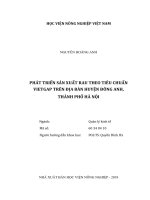 Phát triển sản xuất rau theo tiêu chuẩn vietgap trên địa bàn huyện đông anh, thành phố hà nội   