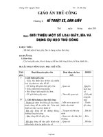 Giáo án Thủ công 1 - Trường TH. Nguyễn Bình