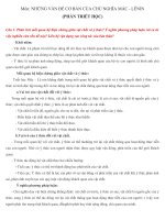 16 CÂU HỎI TRIẾT HỌC MÁC  LÊNIN CHO TRUNG CẤP CHÍNH TRỊ