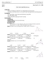 Giáo án Hình học 7 - GV: Đỗ Thừa Trí - Tiết 66: Ôn tập chương III (tt)