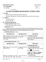 Giáo án Tin học 7 tiết 9 đến 12: Luyện gõ phím nhanh bằng Typing Test