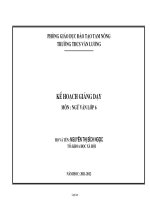 Kế hoạch giảng dạy môn Ngữ văn Lớp 6 - Năm học 2011-2012 - Nguyễn Thị Bích Ngọc