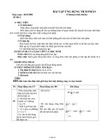 Giáo án môn Toán 12 - Bài: Bài tập ứng dụng tích phân