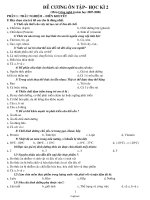 Đề cương ôn tập– học kì 2 môn Công nghệ 6
