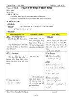 Giáo án môn Đại số lớp 7 - Trường THCS Long Tân
