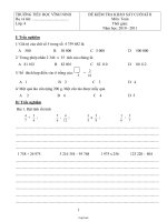 Đề kiểm tra khảo sát cuối kì II môn: Toán thời gian: năm học: 2010 - 2011