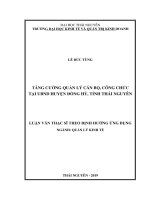 Tăng cường quản lý cán bộ công chức tại ủy ban nhân dân huyện đồng hỷ tỉnh thái nguyên 
