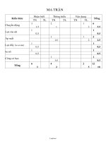 Ma trận đề kiểm tra học kì I Vật lí Lớp 8 - Năm học 2009-2010