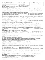 Đề kiểm tra 1 tiết môn Vật lí Lớp 8 - Trường THCS Mỹ Hòa