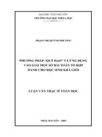 Phương pháp quỹ đạo và ứng dụng vào giải một số bài toán tổ hợp dành cho học sinh khá giỏi 