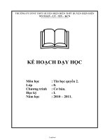 Kế hoạch dạy học Tin học Lớp 8 - Quyển 2 - Năm học 2010-2011 - Hoàng Thị Thanh Ngần