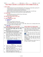 Giáo án Tin học 8 - Tiết 5, Bài thực hành 1: Làm quen với Turbo Pascal - Năm học 2010-2011 - Lê Hoàng Minh