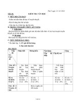 Giáo án Ngữ văn Lớp 6 - Tiết 28: Kiểm tra văn học - Năm học 2012-2013