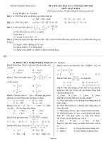 Đề kiểm tra học kỳ 1 năm học 2009 - 2010 môn: Toán lớp 8 (thời gian làm bài: 90 phút, không kể thời gian phát đề)