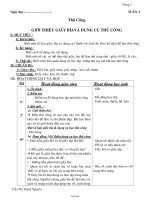 Giáo án Thủ công 1 - Tuần 1 đến tuần 10