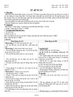 Giáo án Vật lí Lớp 8 - Tiết 8, Bài 7: Áp suất - Năm học 2010-2011