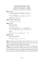 Đề và đáp án thi học sinh giỏi môn Toán lớp 9 - Đề số 29