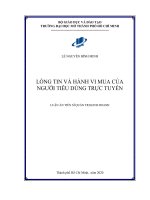 Lòng tin và hành vi mua của người tiêu dùng trực tuyến 