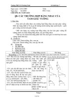 GA Hình học 7 - THCS Võ Trường Toản - Tiết 40: Các trường hợp bằng nhau của tam giác vuông