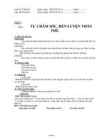Giáo án lớp 6 môn Giáo dục công dân - Tiết 1 - Bài 1: Tự chăm sóc, rèn luyện thân thể (tiếp)