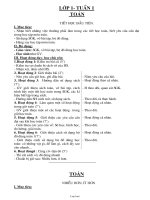 Giáo án Môn Toán 1 - Tuần học 1