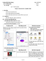 Giáo án Tin học 7 tiết 5: Bài thực hành thực hành my computer