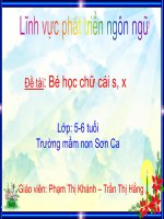 Bài giảng Mầm non: Làm quen chữ cái S, X - Phạm Thị Khánh
