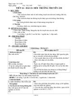 Giáo án môn học Vật lý lớp 7 - Tiết 14 – Bài 13: Môi trường truyền âm