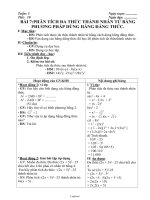Giáo án Đại số khối 8 tiết 10: Phân tích đa thức thành nhân tử bằng phương pháp dùng hằng đẳng thức