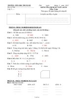 Kiểm tra định kỳ giữa kì II môn: Toán thời gian: 40 phút không kể chép đề