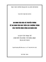 An ninh văn hóa và truyền thông về an ninh văn hóa trên các chương trình của truyền hình Công an nhân dân