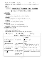 Giáo án môn Số học lớp 8 - Tiết 1 - Bài 1: Nhân đơn thức với đa thức