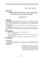 Giáo án Tự chọn Ngữ văn 8 - Chủ đề 4: Những điểm giống nhau, khác nhau giữa văn miêu tả và văn thuyết minh