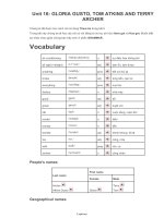 Giáo án English 6 - Unit 16: Gloria gusto, Tom atkins and Terry archer